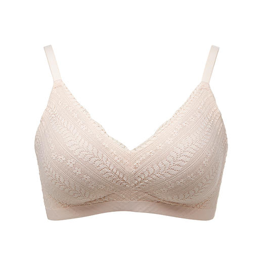 都市丽人Vbra内衣无尺码中厚3/4杯蕾丝文胸三排无钢圈LB362K 商品图6