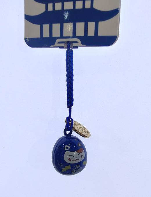 鈴根付 不倒翁招财猫水音鈴挂件 蓝 商品图0