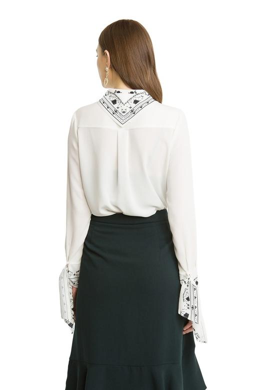 ROEM 印花系带袖雪纺衫 1495 商品图3