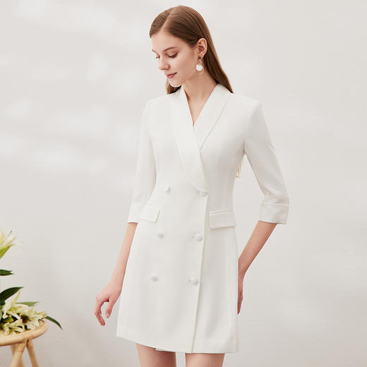 EITIE爱特爱夏季新款显瘦通勤百搭时尚收腰西装连衣裙7007717 商品图1