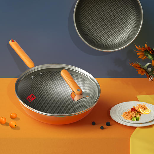 康巴赫大桔蜂窝炒锅不粘锅316L不锈钢32cm 商品图8