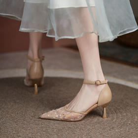 时尚气质，网纱细跟高跟鞋HBP-1643