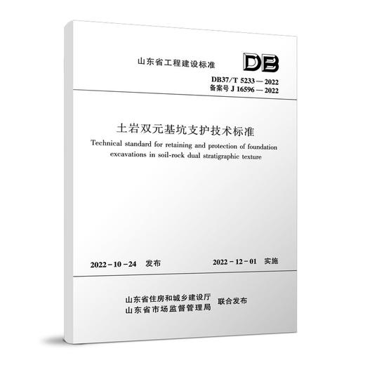 土岩双元基坑支护技术标准DB37/T 5233-2022 商品图0