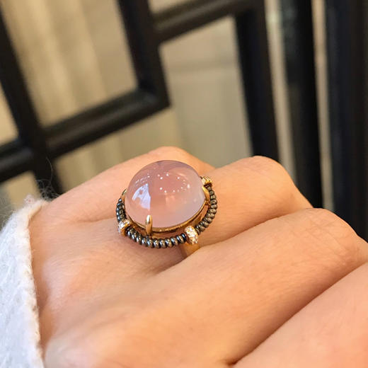 肥润冰紫翡蛋面戒指 商品图5