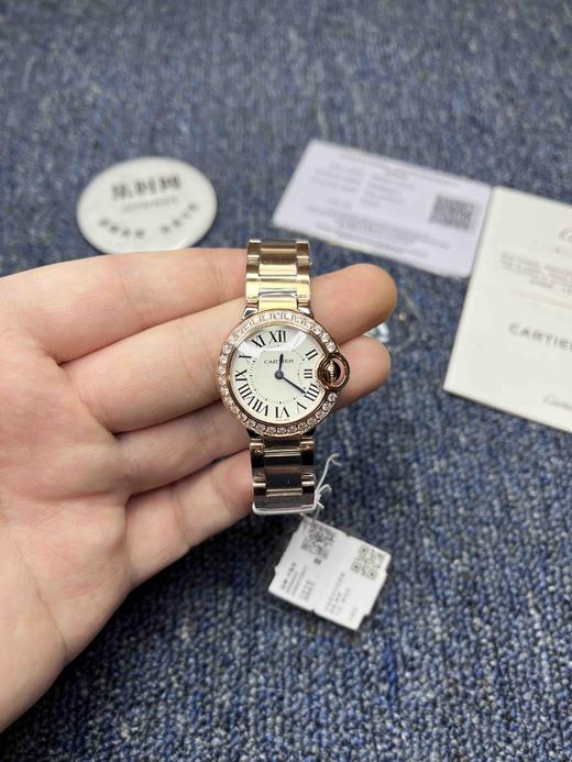 卡地亚蓝气球系列 全玫金钻圈款 小号28mm 女士石英腕表 商品图0