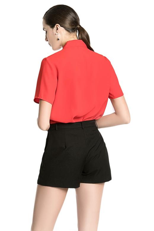 EMC亿美丞 红色系带雪纺上衣 1682 商品图3