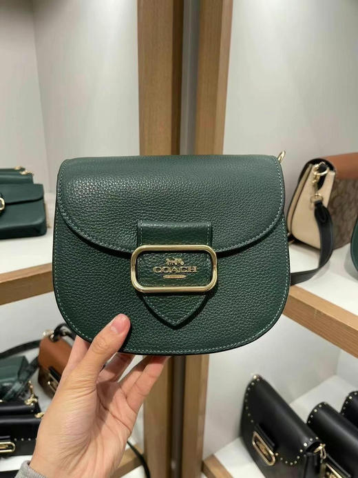 25折‼️💰999直邮到手✈️Coach新款morgan马鞍包斜挎包‼️复古墨绿色牛皮 商品图0