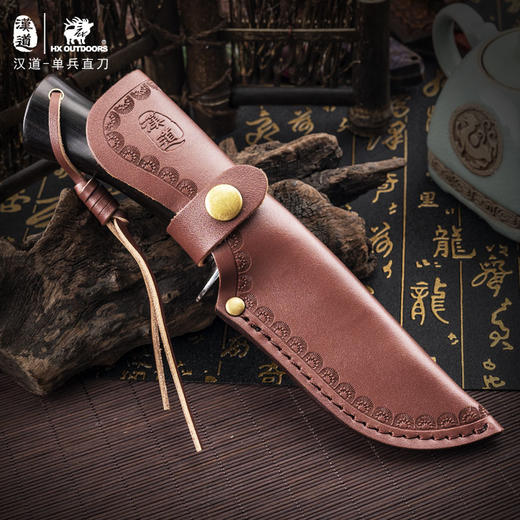 汉道单兵户外战术直刀黑檀木手柄防身战术刀 商品图1