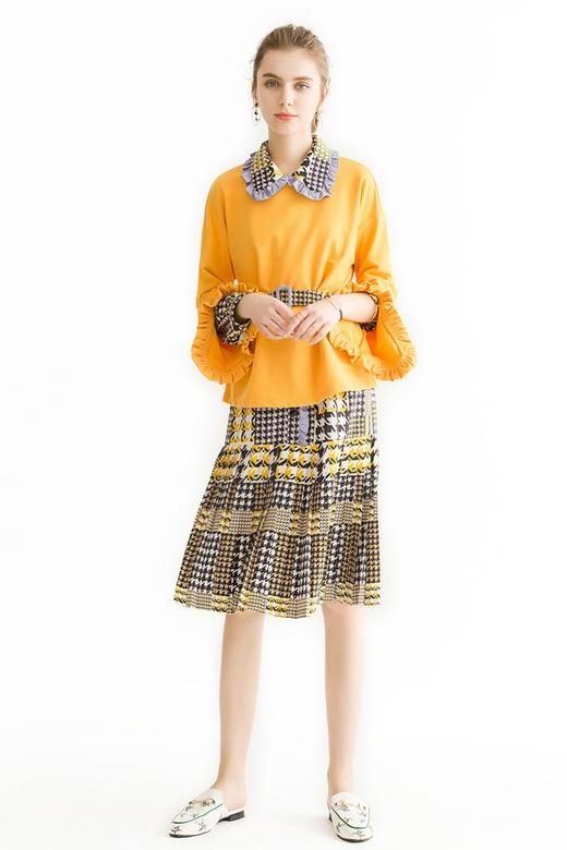 AVA 复古千鸟格衬衫裙 1627 商品图1