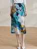 米思阳2026夏季新款时尚水彩印花中长裙顺滑显瘦a字半身裙女0630 商品缩略图1