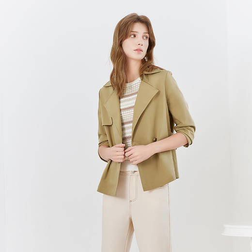 【七分袖短款外套】23年春夏新品女士风衣外套时尚通勤休闲小外套 商品图2