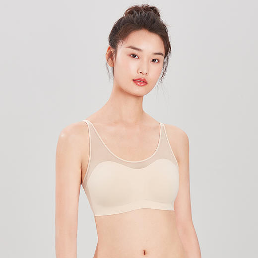 都市丽人Vbra内衣无尺码薄3/4杯泳布文胸三排无钢圈LB367K 商品图2
