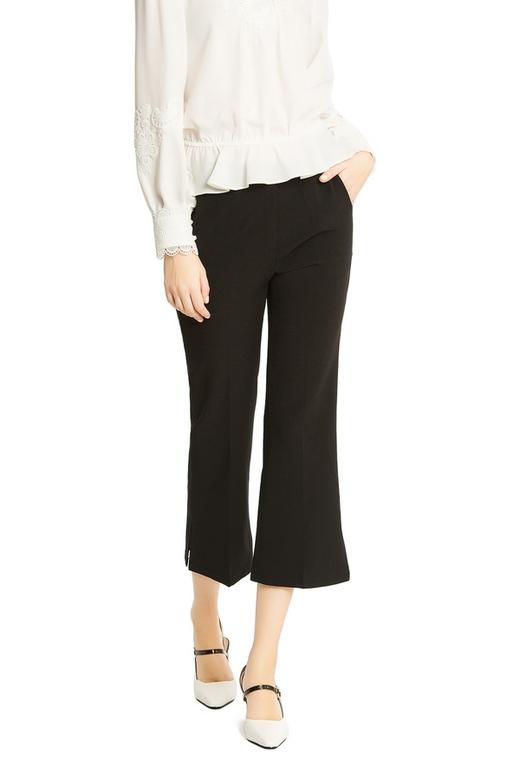 OCTAVIA 黑色开衩九分喇叭裤 1649 商品图0