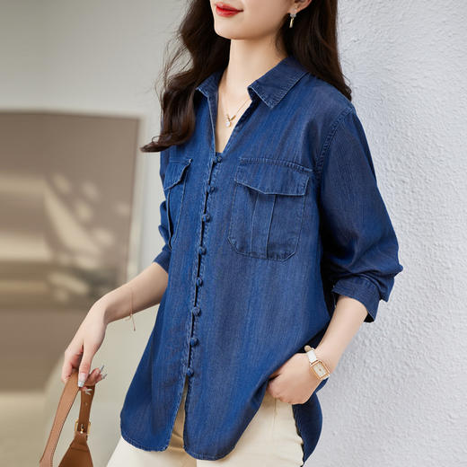 清新淡雅，女气质休闲牛仔衬衫HR-SUYUE1400-1 商品图2