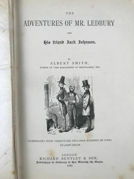 1886年 阿尔伯特·史密斯《莱德伯里先生历险记》 约翰·里奇21幅钢版画插图 漆布精装16开 商品图2