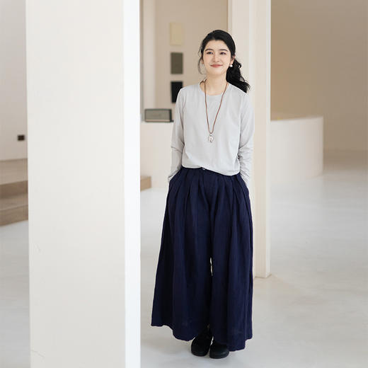 绽放502朵/武士裤宽松亚麻阔腿休闲裤 商品图1