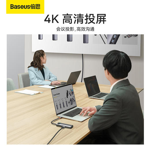倍思 金属微光系列 六合一多功能Type-C HUB 扩展坞 深空灰 商品图3