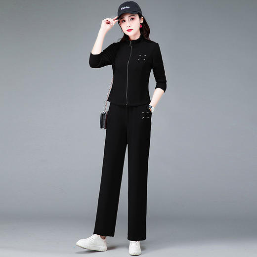 运动套装，时尚外套宽松休闲阔腿裤两件套QYM-23OFY01-L 商品图1