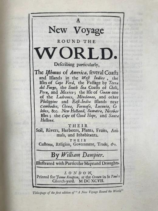 限量版毛边本！有编号！1927年 威廉·丹彼尔《新环球航行》 8幅插图与地图 布面精装16开 商品图4