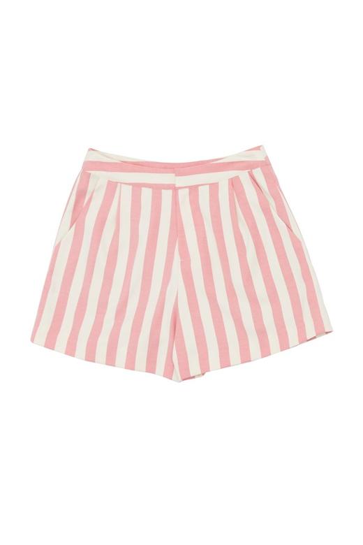 AVA 粉白条纹高腰短裤 5709 商品图4