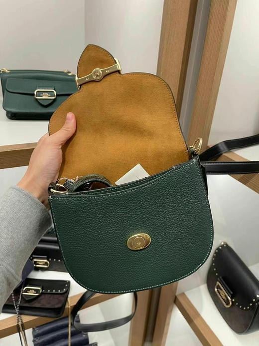 25折‼️💰999直邮到手✈️Coach新款morgan马鞍包斜挎包‼️复古墨绿色牛皮 商品图5