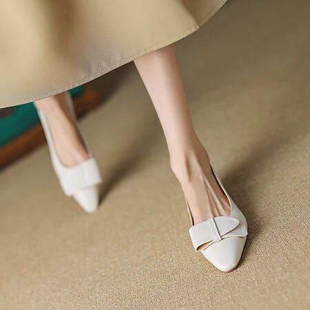 小香风时尚潮流，真皮低跟单鞋HBP-5120 商品图1