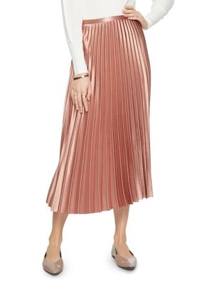 AVA 棕红百褶高腰半裙 5614