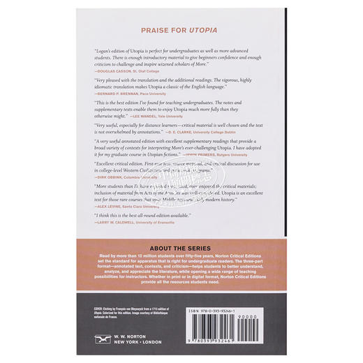 【中商原版】乌托邦 诺顿文学解读系列 英文原版 Norton Critical Editions Utopia Thomas More 商品图1