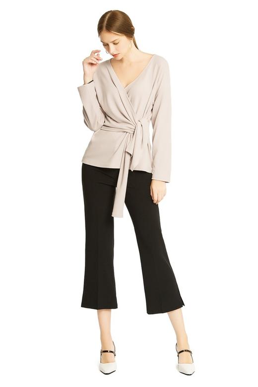 OCTAVIA 黑色开衩九分喇叭裤 1649 商品图1