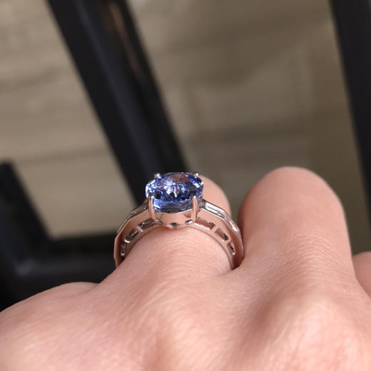 4.6克拉无烧蓝宝石戒指 商品图3