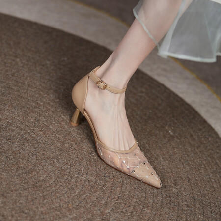 时尚气质，网纱细跟高跟鞋HBP-1643 商品图3