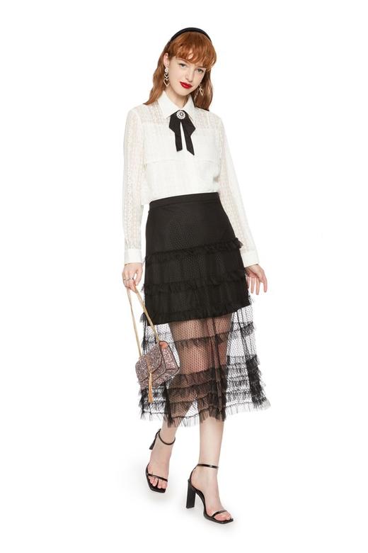 VERO MODA 双层半透明黑色半身裙 5871 商品图3