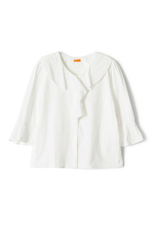 AVA 白色荷叶边宽松上衣 1623 商品图4