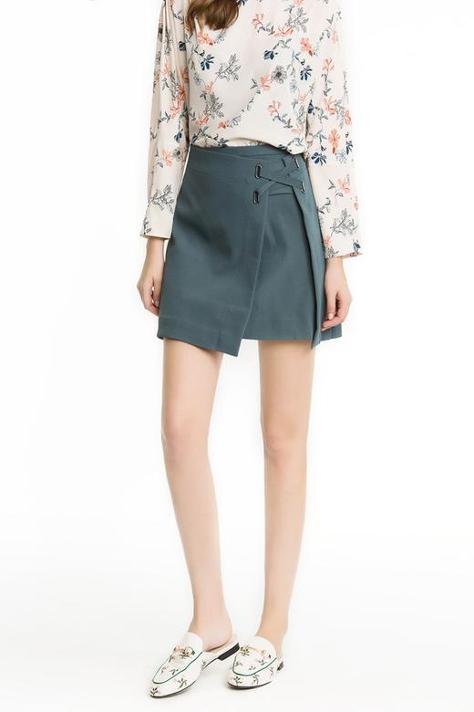 LILY 祖母绿仿围裹式半裙 1483 商品图0