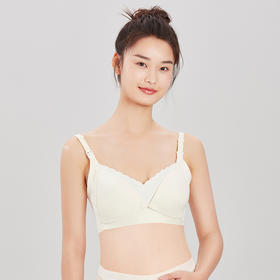 都市丽人快乐妈咪内衣C薄3/4杯蕾丝文胸四排无钢圈YB32L1