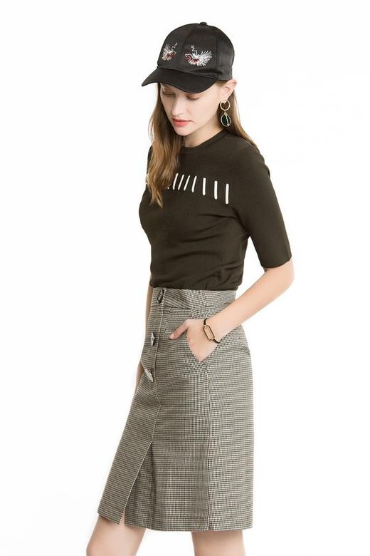 EVA OUXIU伊华欧秀 织带装饰简约针织上衣 1522 商品图2