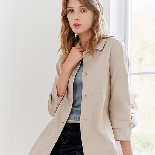 【单排扣中长款外套】23年春夏新品女士时尚通勤防风西装外套 商品图2