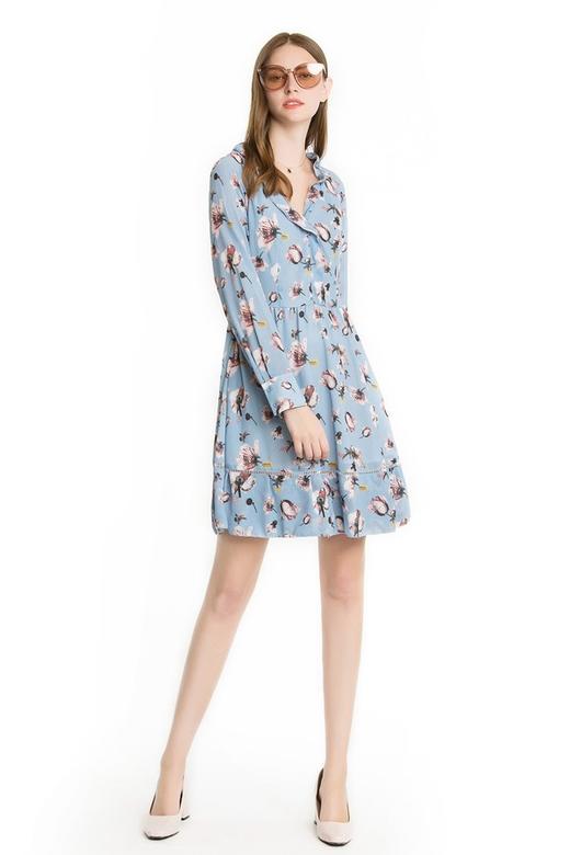 LILY 粉蓝色花卉连衣裙 1481 商品图1