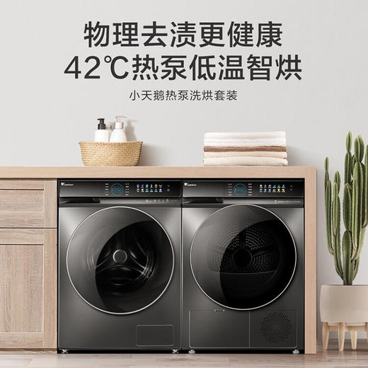 小天鹅（LittleSwan）洗烘套装洗衣热泵烘干滚筒10公斤水魔方二代除菌智能投放 TG100V89MUIT+TH100VH89WT 商品图6