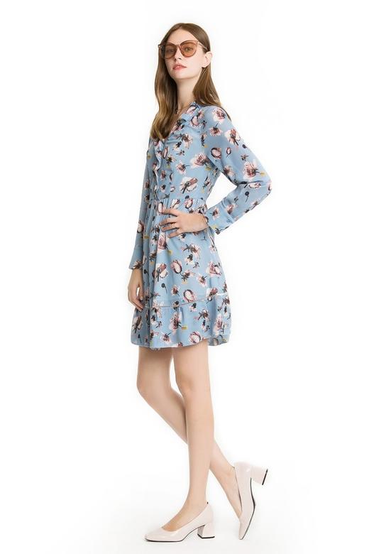 LILY 粉蓝色花卉连衣裙 1481 商品图2