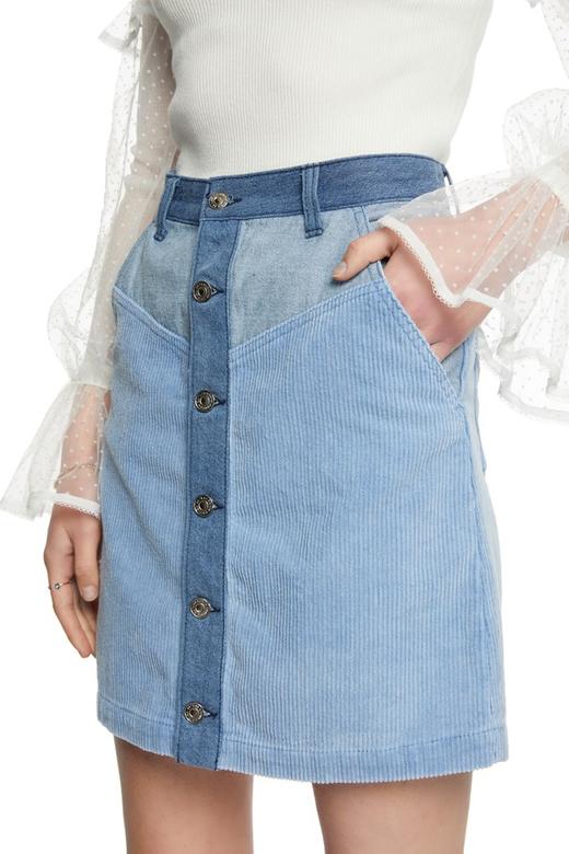 BASIC HOUSE 拼色A字半身短裙 5868 商品图2