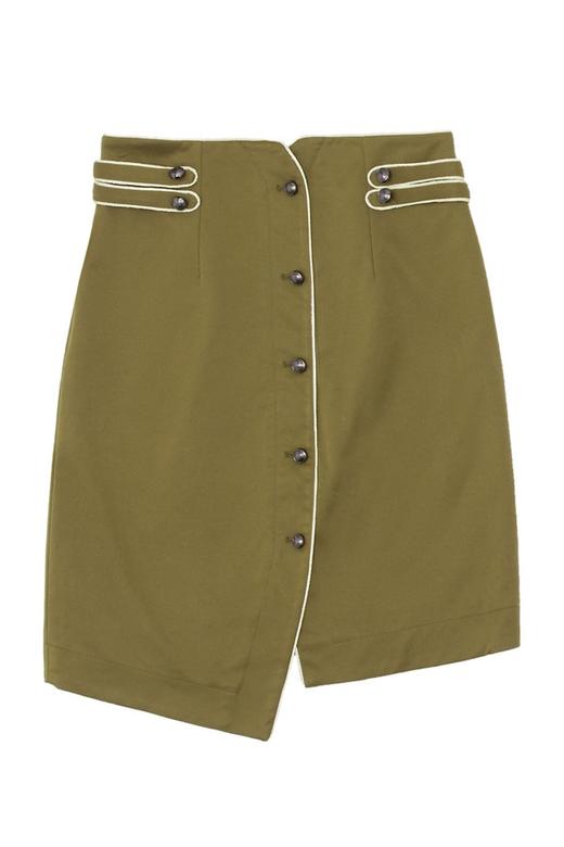 TONGRI曈日 橄榄绿不规则信封裙 5143 商品图4