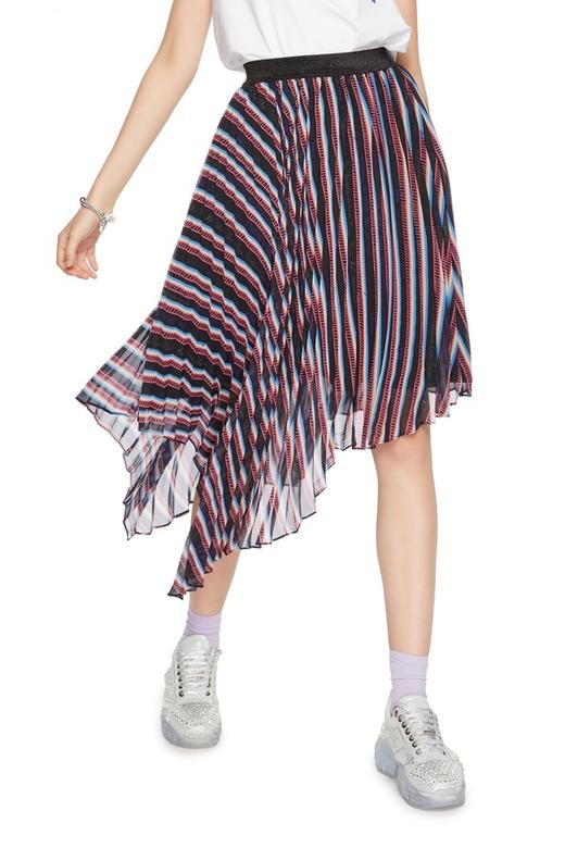 SUMMER & SAGE 不规则条纹百褶半裙 5923 商品图0