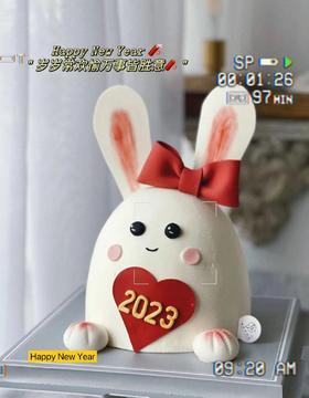 【臻品系列】---半翻糖双层胚立体【可爱兔】