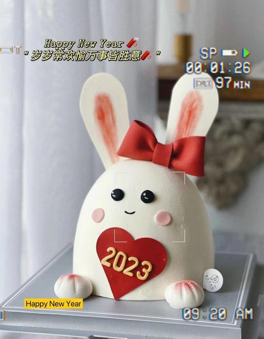 【臻品系列】---半翻糖双层胚立体【可爱兔】 商品图0