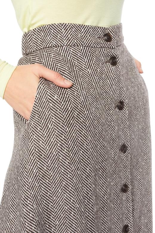 NOIR 人字纹高腰半身裙 5841 商品图2