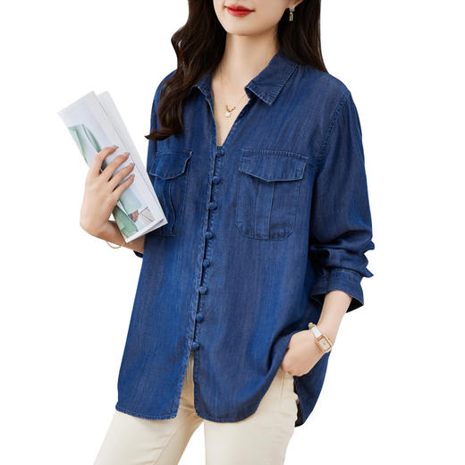 清新淡雅，女气质休闲牛仔衬衫HR-SUYUE1400-1 商品图4