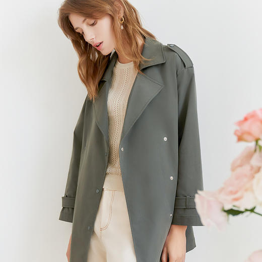 【中长款腰带风衣】23年春夏新品女士西装外套系带收腰风衣外套 商品图2