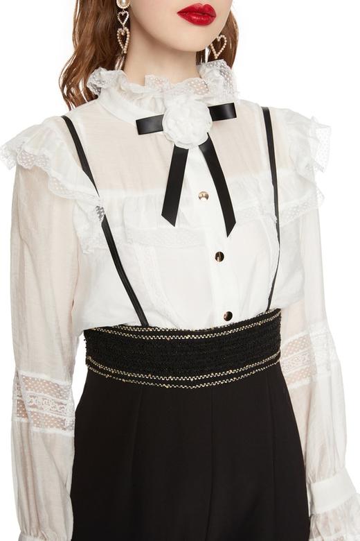 AVA 黑色阔腿背带裤 5956 商品图2