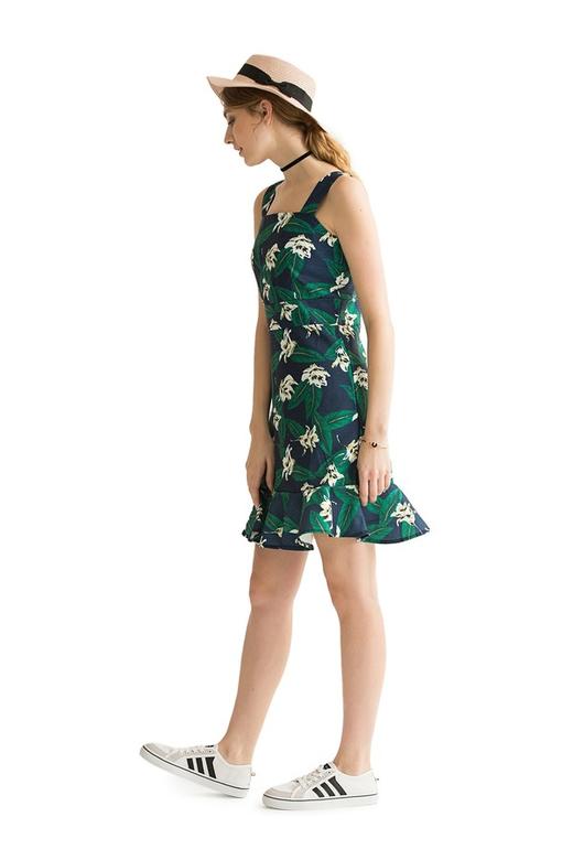 AVA 花卉荷叶边饰吊带连衣裙 1604 商品图1